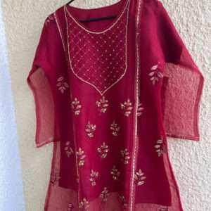 Reddish mehron kurta