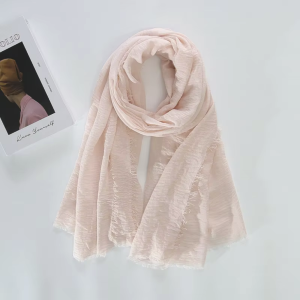 Cotton Crinkle Hijab Scarf for Muslim Women Viscose Shawl